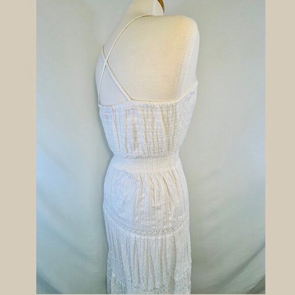 DKNY Jeans White Cotton Midi-Calf Length Sundress - Size M - Picture 4 of 15